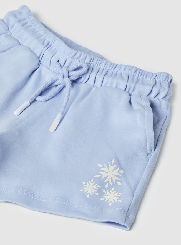 Girls Frozen Printed Shorts Set