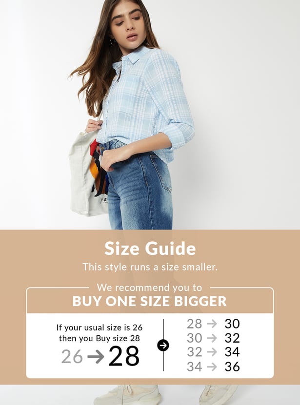 Women Wide-Leg Mid-Wash Jeans