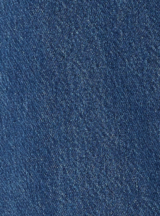 Women Wide-Leg Mid-Wash Jeans