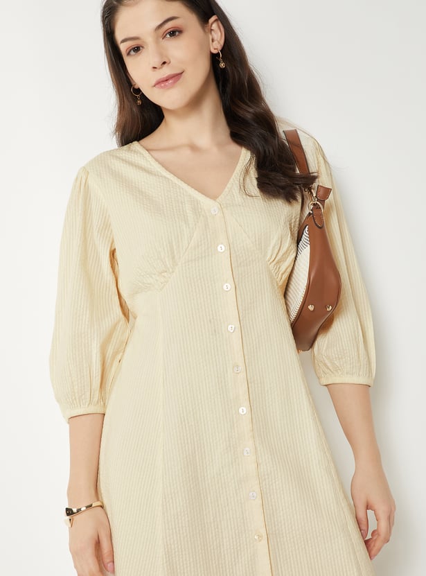 Textured A-line Dress