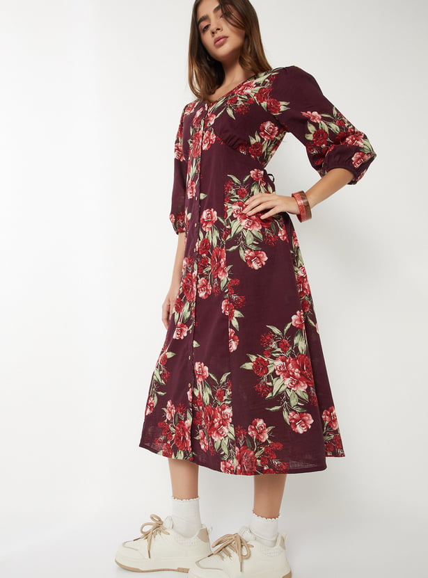 Women Floral Print A-line Dress