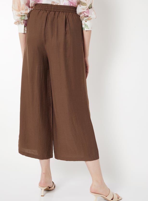 Women Solid Wide Leg Palazzos