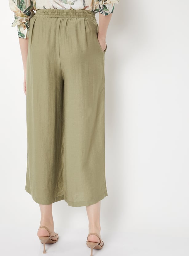 Women Solid Wide Leg Palazzos
