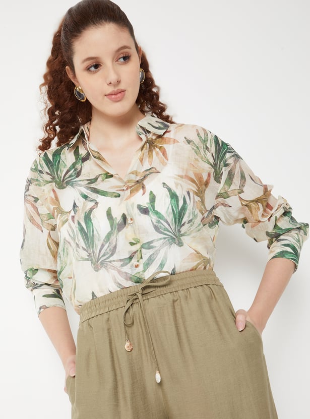 Women Printed Oversized Shirt