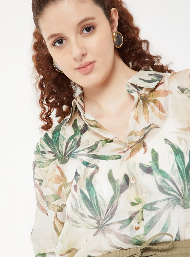 Women Printed Oversized Shirt