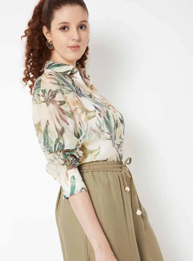 Women Printed Oversized Shirt