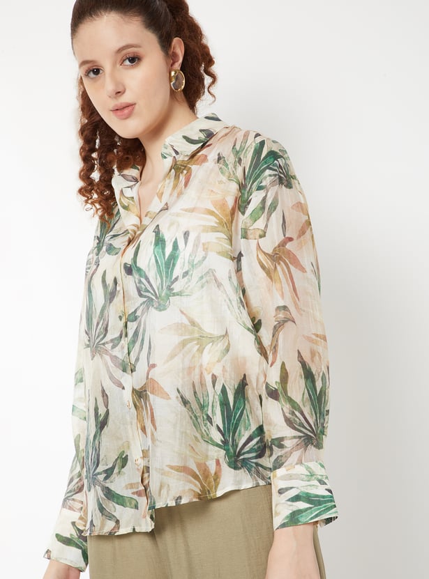 Women Printed Oversized Shirt