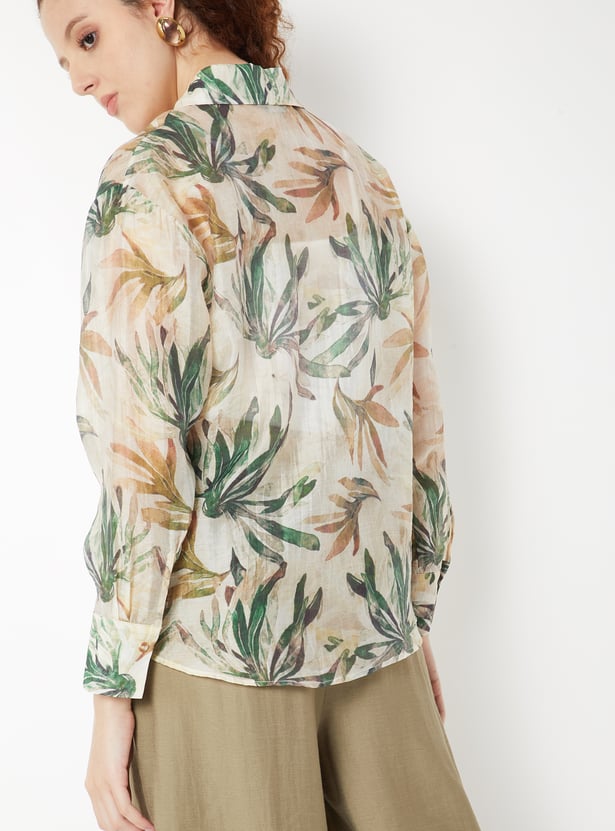 Women Printed Oversized Shirt
