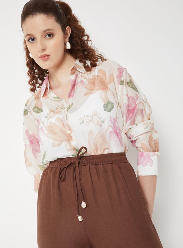 Women Printed Oversized Shirt