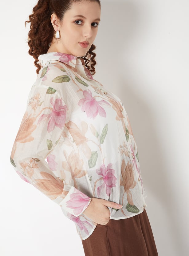 Women Printed Oversized Shirt