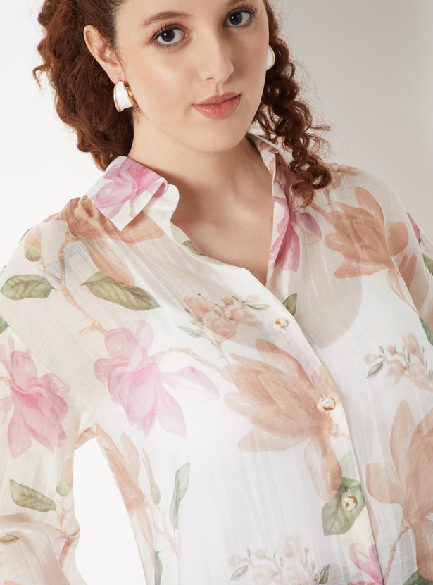 Women Printed Oversized Shirt