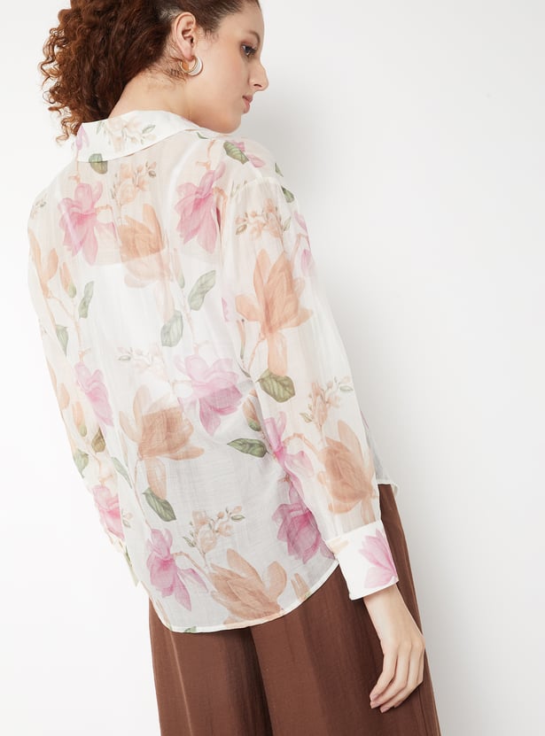 Women Printed Oversized Shirt