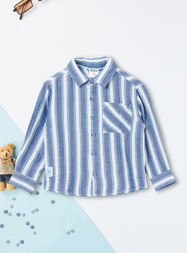 Boys Striped Regular Fit Shirt