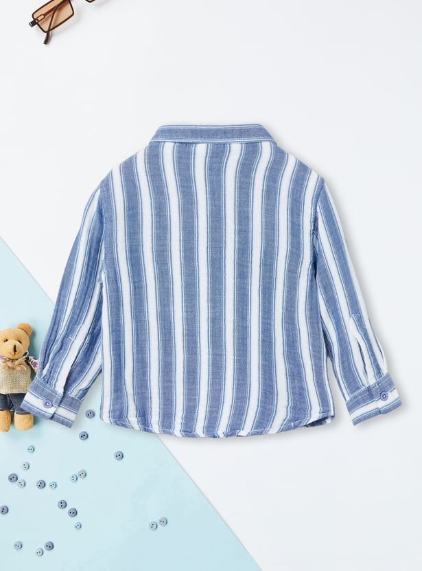Boys Striped Regular Fit Shirt