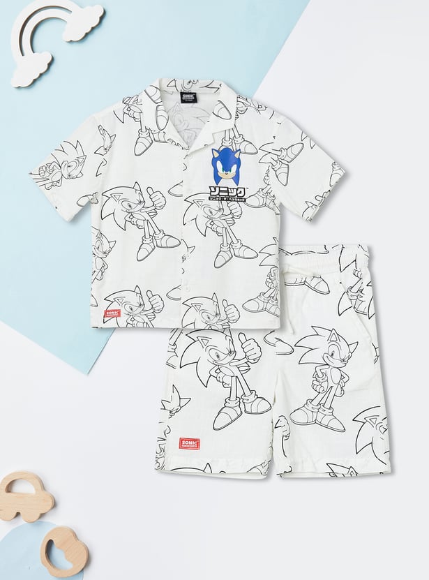 Boys Sonic Printed Shorts Set