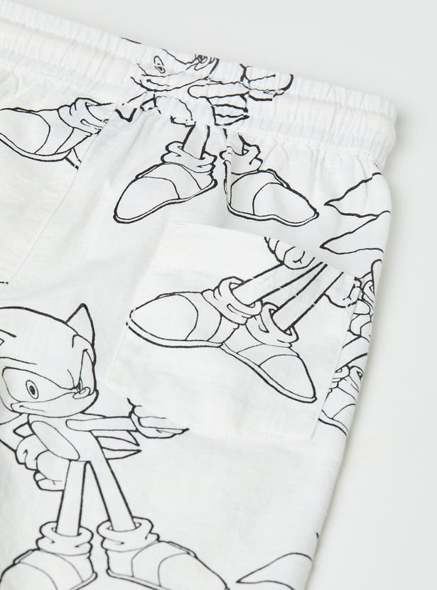 Boys Sonic Printed Shorts Set