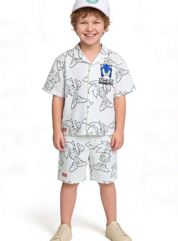 Boys Sonic Printed Shorts Set
