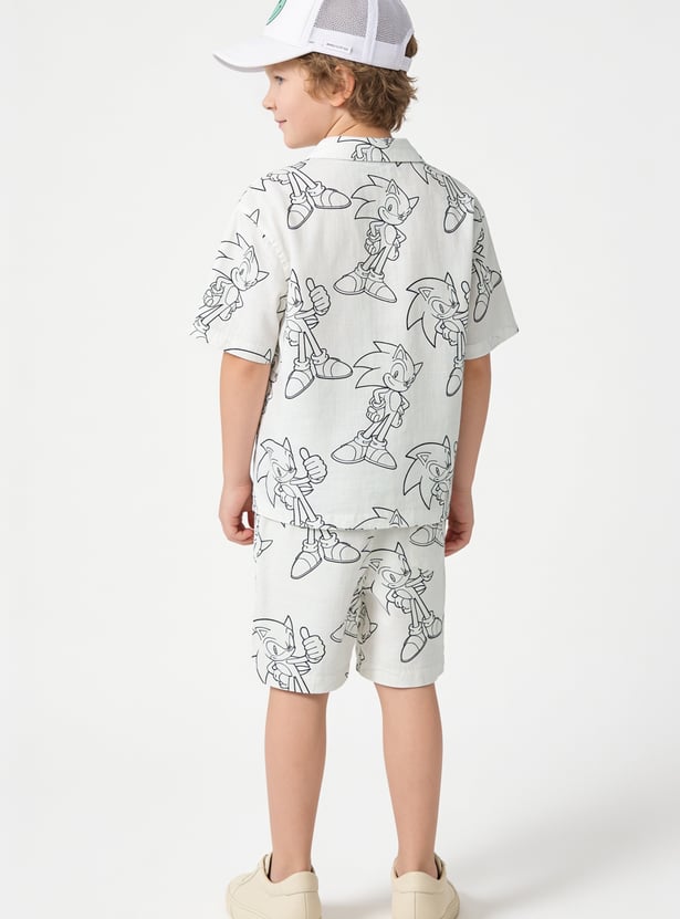 Boys Sonic Printed Shorts Set