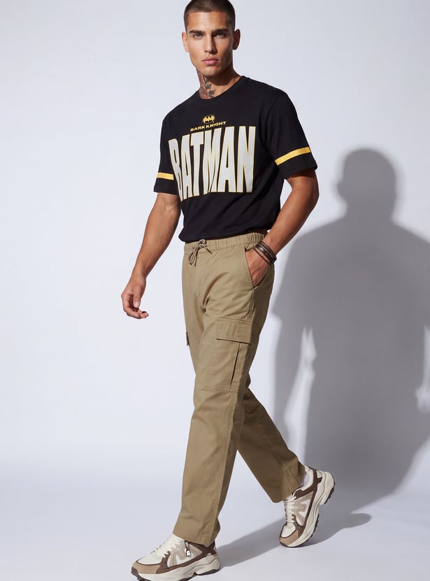 URB_N Men Solid Cargo Trousers