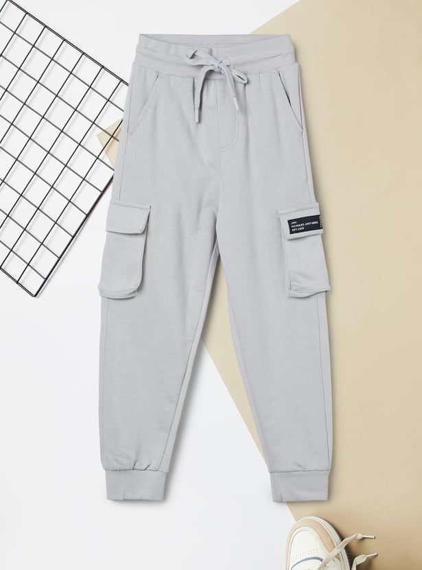 Boys Solid Cargo Joggers