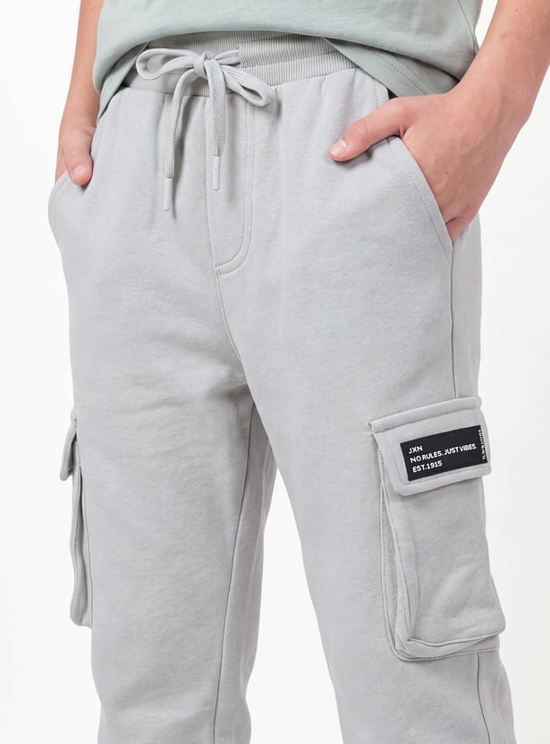 Boys Solid Cargo Joggers