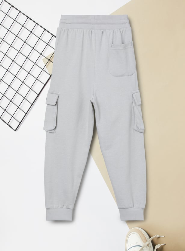 Boys Solid Cargo Joggers