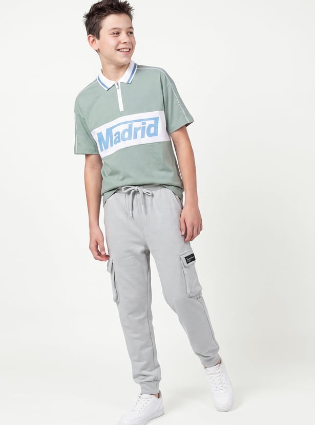 Boys Solid Cargo Joggers