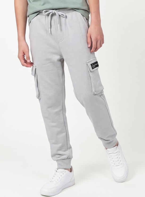 Boys Solid Cargo Joggers