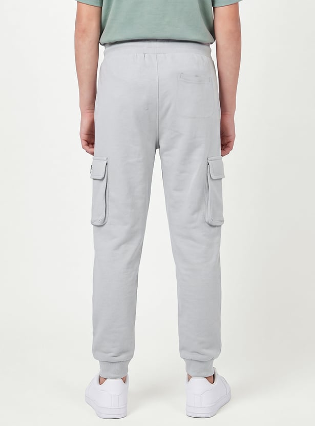 Boys Solid Cargo Joggers