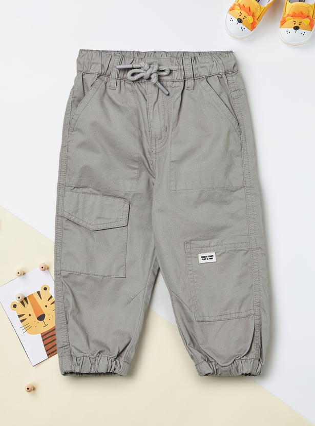 Boys Solid Cargo Joggers