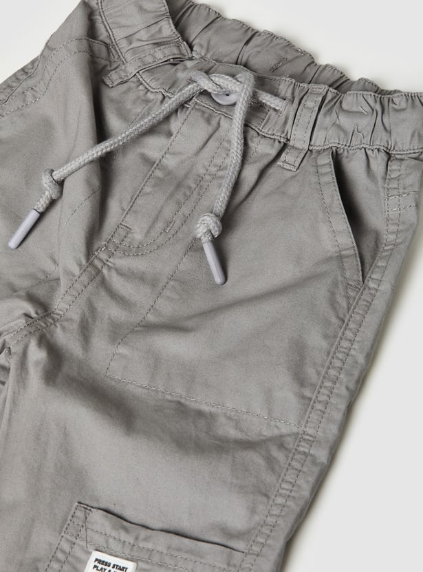 Boys Solid Cargo Joggers