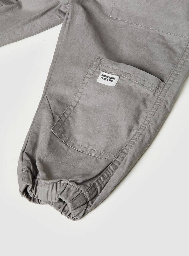 Boys Solid Cargo Joggers
