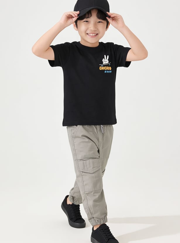 Boys Solid Cargo Joggers