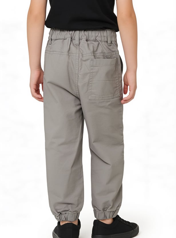 Boys Solid Cargo Joggers