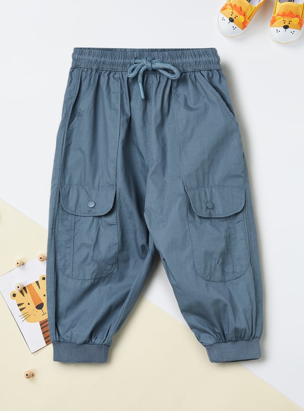 Boys Solid Cargo Joggers