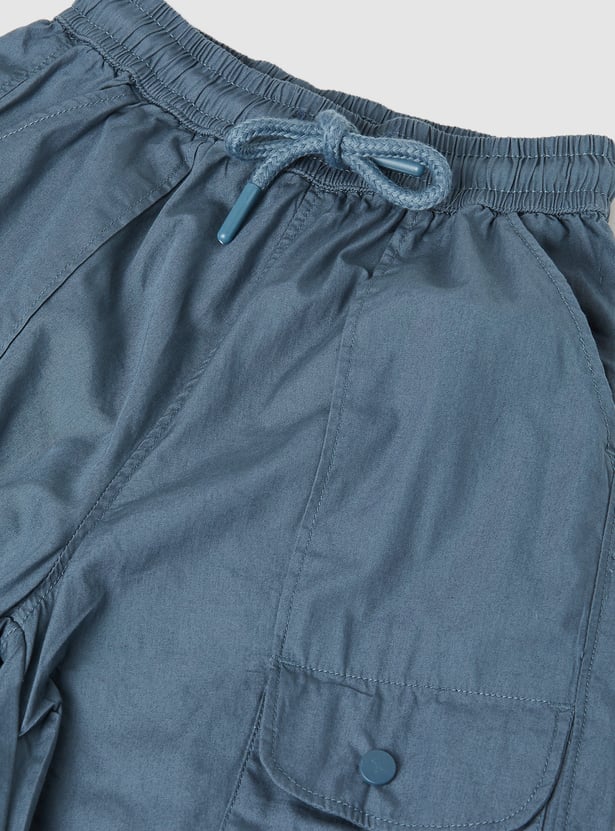Boys Solid Cargo Joggers