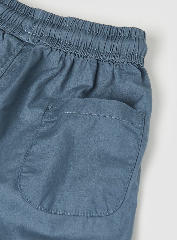 Boys Solid Cargo Joggers