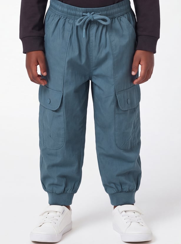 Boys Solid Cargo Joggers