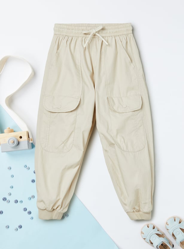 Boys Solid Cargo Joggers