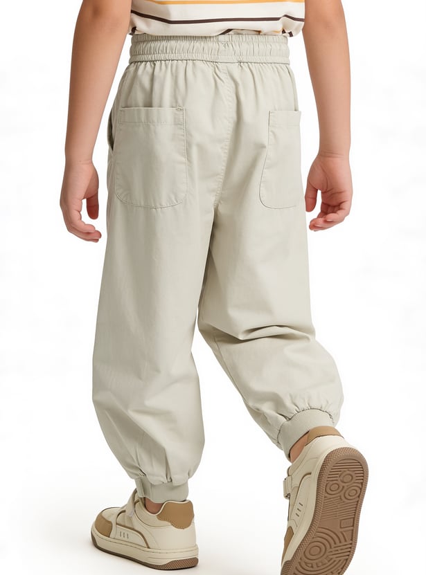 Boys Solid Cargo Joggers