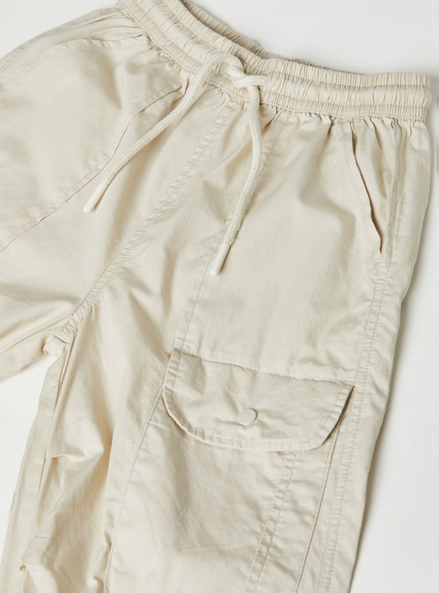 Boys Solid Cargo Joggers