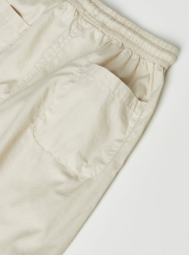 Boys Solid Cargo Joggers