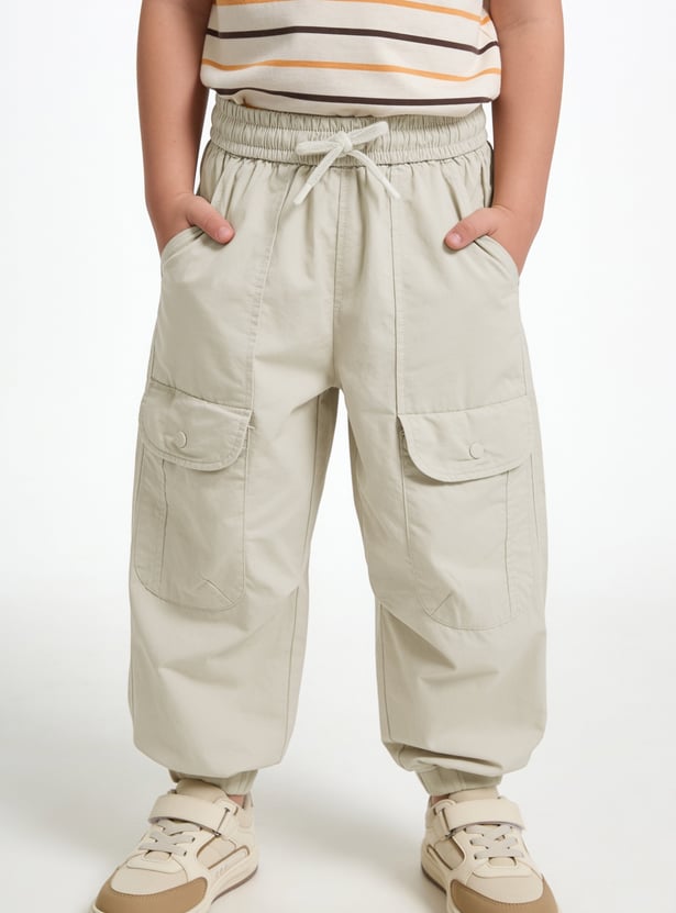 Boys Solid Cargo Joggers