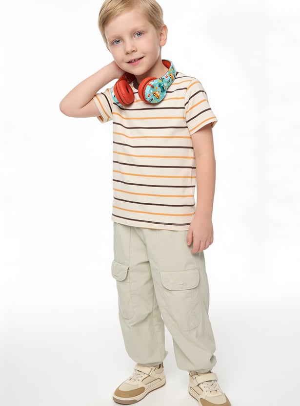 Boys Solid Cargo Joggers