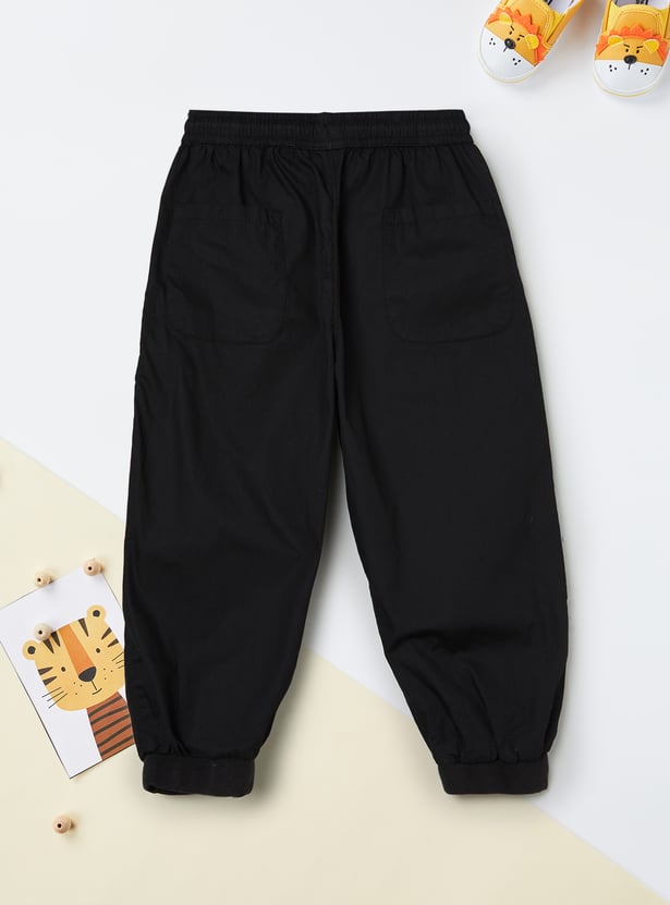 Boys Solid Cargo Joggers