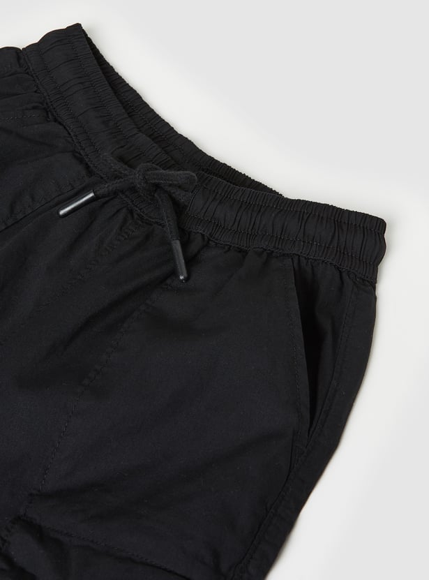 Boys Solid Cargo Joggers