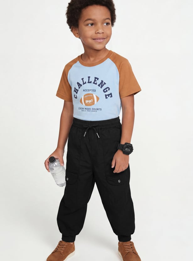 Boys Solid Cargo Joggers
