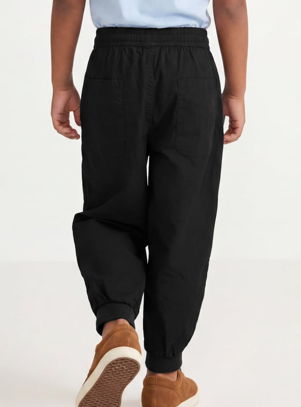 Boys Solid Cargo Joggers