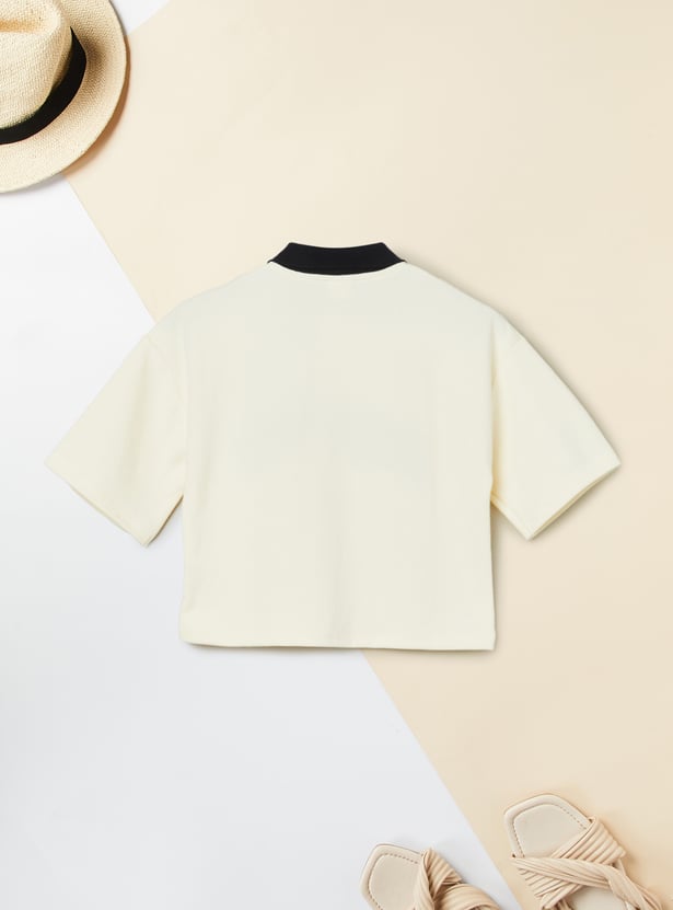 Girls Printed Polo T-shirt