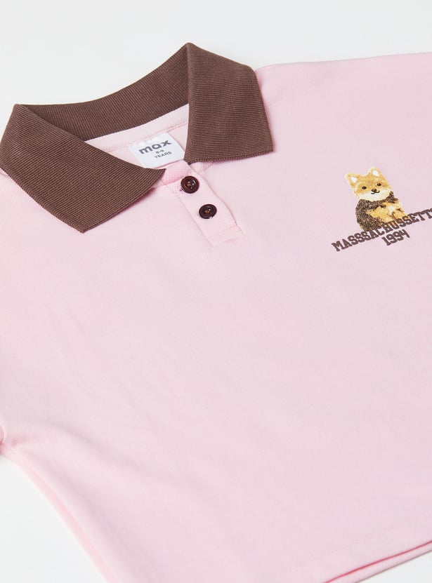Girls Printed Polo T-shirt
